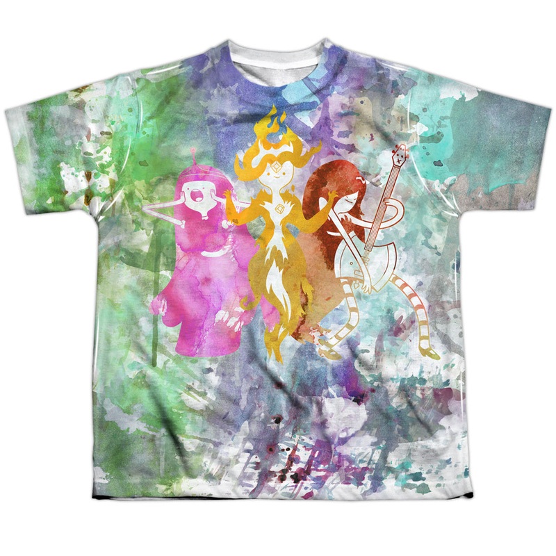 Adventure Time - Three Ladies - Short Sleeve Youth Poly Crew - White T-shirt