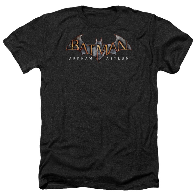 Batman Aa - Arkham Asylum Logo - Adult Heather-black