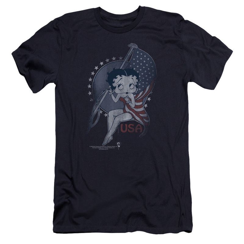 Betty Boop - Proud Betty-premuim Canvas Adult Slim Fit 30/1 - Navy