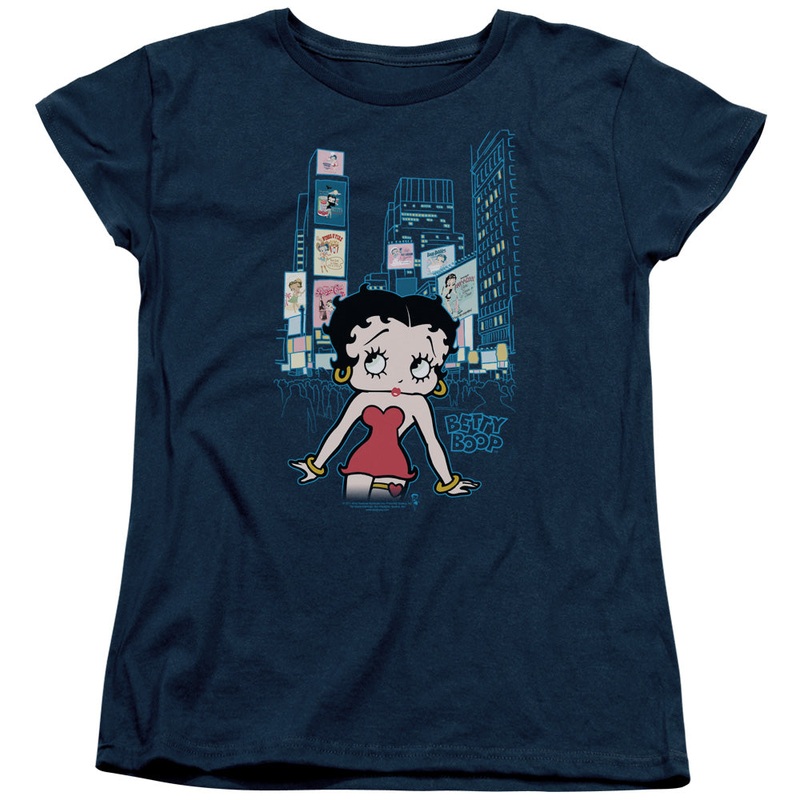 Betty Boop - Square - Short Sleeve Womens Tee - Navy T-shirt