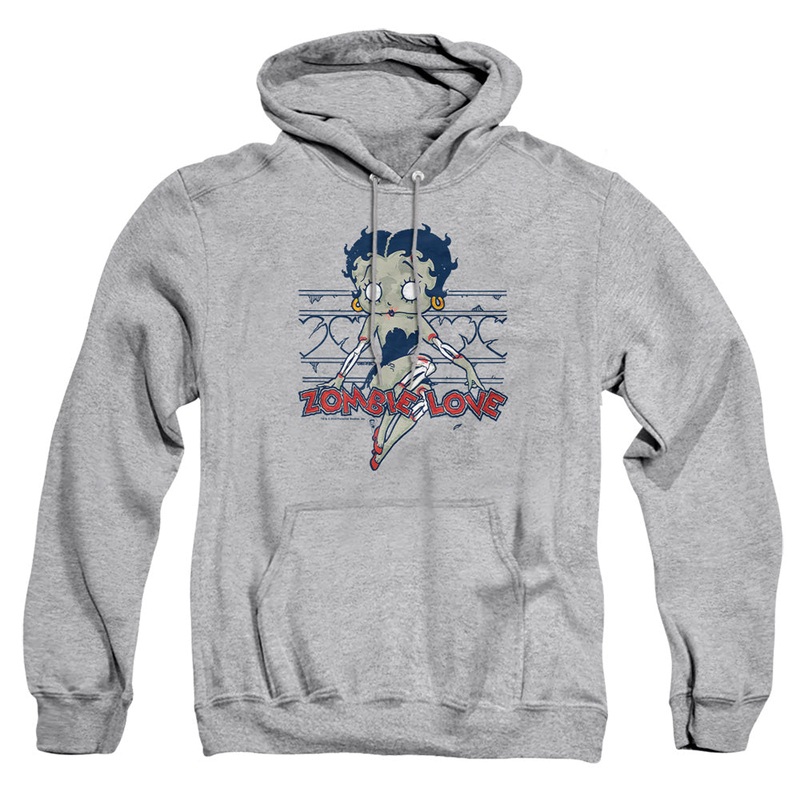 Betty Boop - Zombie Pinup - Adult Pull-over Hoodie - Athletic Heather