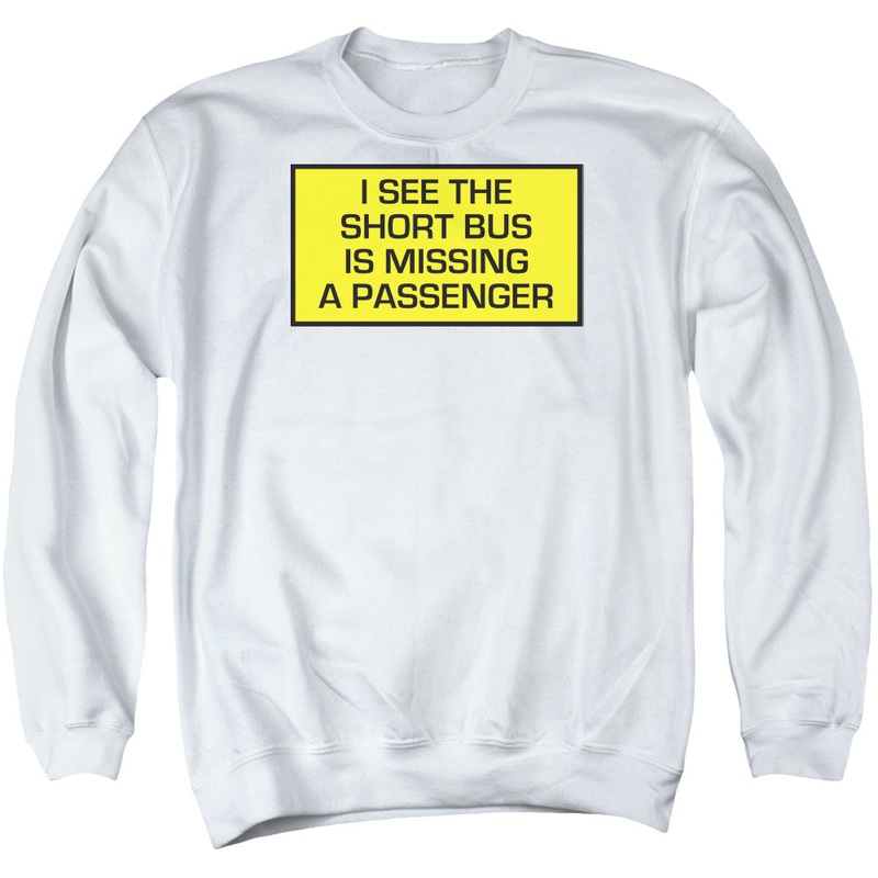 Short Bus - Adult Crewneck Sweatshirt - White
