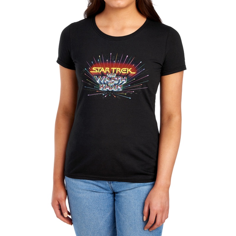 Star Trek - Khan Logo - Short Sleeve Womens Tee - Black T-shirt