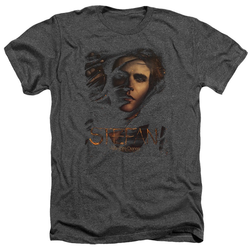 Vampire Diarieshort Sleevetefan Smokey Veil - Adult Heather-black T-shirt