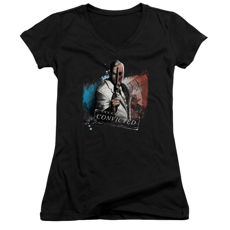 Arkham City - Two Face - Junior V-neck - Black
