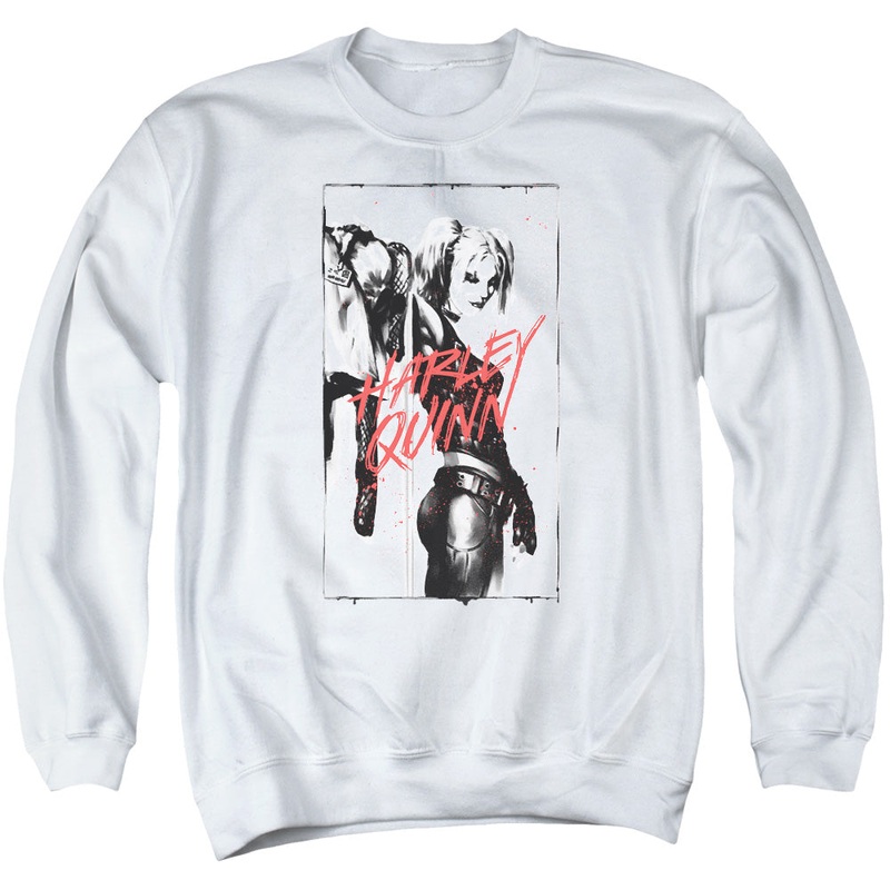 Batman - Inked Quinn - Adult Crewneck Sweatshirt - White