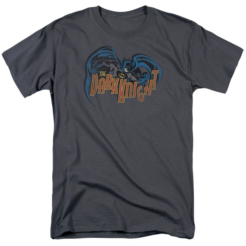 Batman - Retro Dark Knight - Short Sleeve Adult 18/1 - Charcoal T-shirt