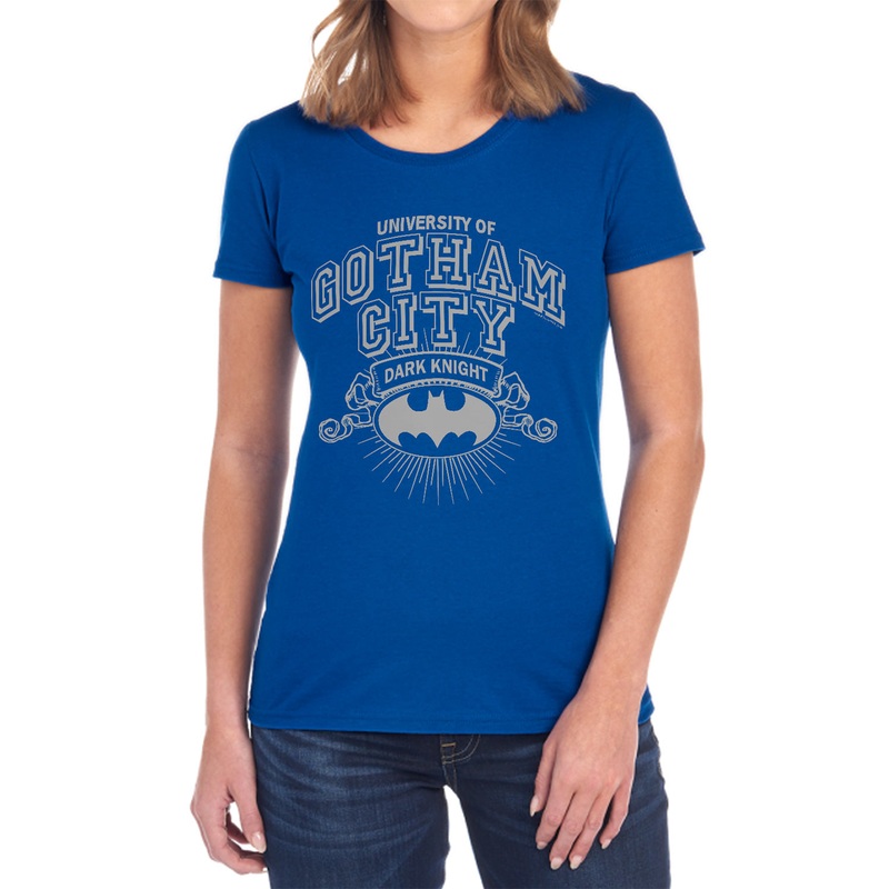 Batman - University Of Gotham - Short Sleeve Womens Tee - Black T-shirt