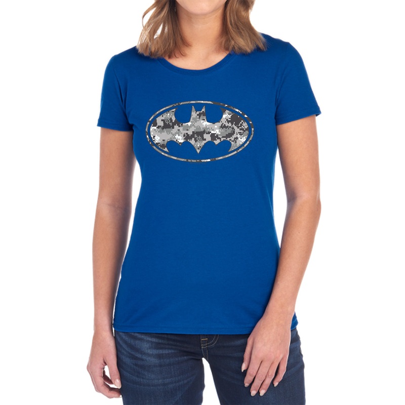 Batman - Urban Camo Shield - Short Sleeve Womens Tee - Black T-shirt