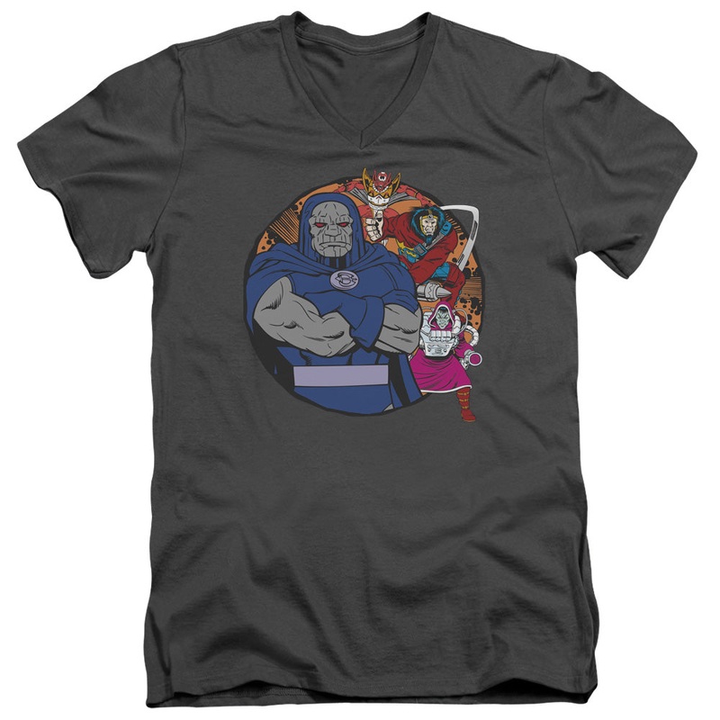 Dc - Apokolips Represent - Short Sleeve Adult V-neck - Charcoal T-shirt