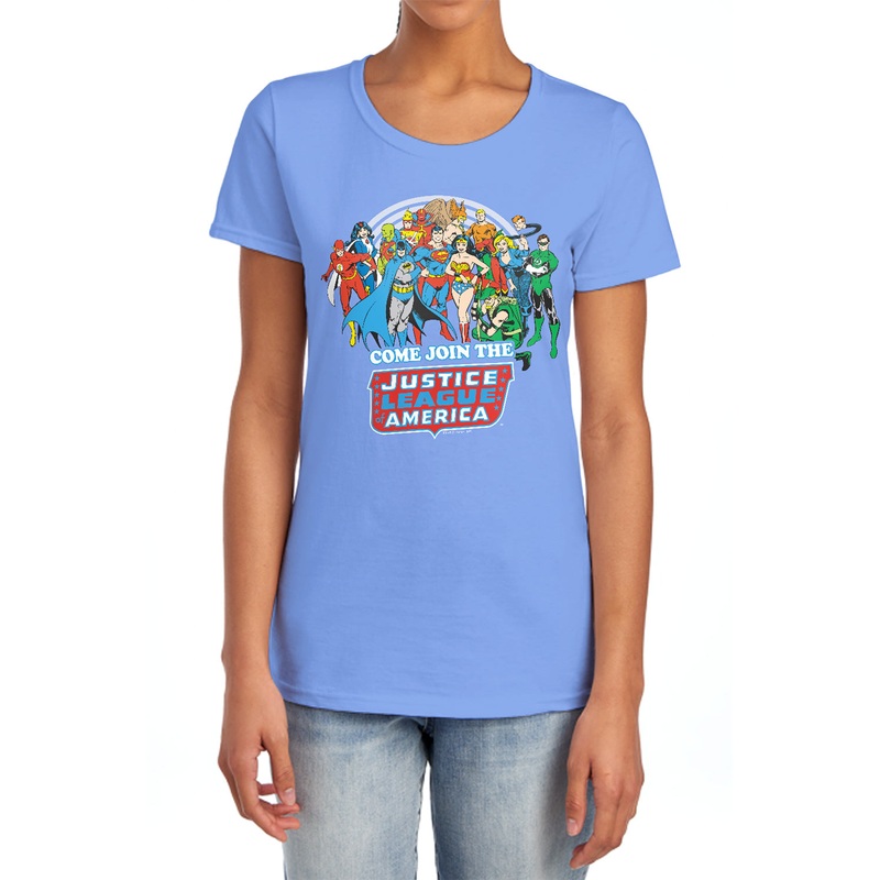 Dc - Join The Justice League - Short Sleeve Womens Tee - Charcoal T-shirt