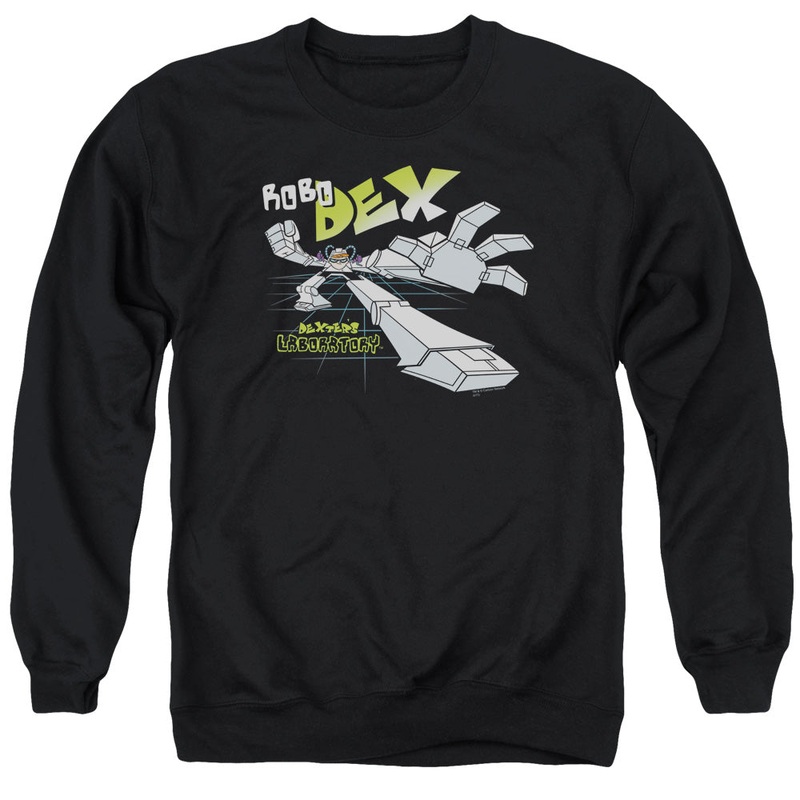 Dexter's Laboratory - Robo Dex - Adult Crewneck Sweatshirt - Black