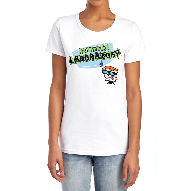 Dexters Laboratory - Logo - Short Sleeve Womens Tee - Carolina Blue T-shirt