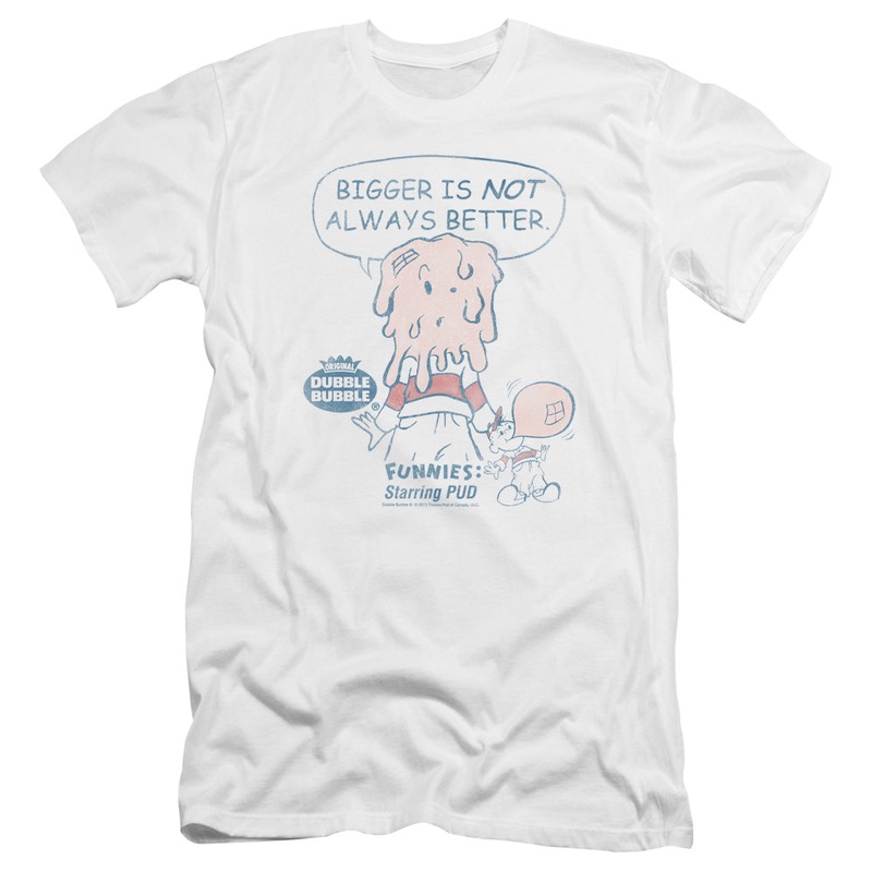 Dubble Bubble - Bigger-premuim Canvas Adult Slim Fit 30/1 - White