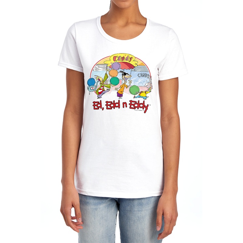 Ed Edd Eddy - Jawbreakers - Short Sleeve Womens Tee - Carolina Blue T-shirt