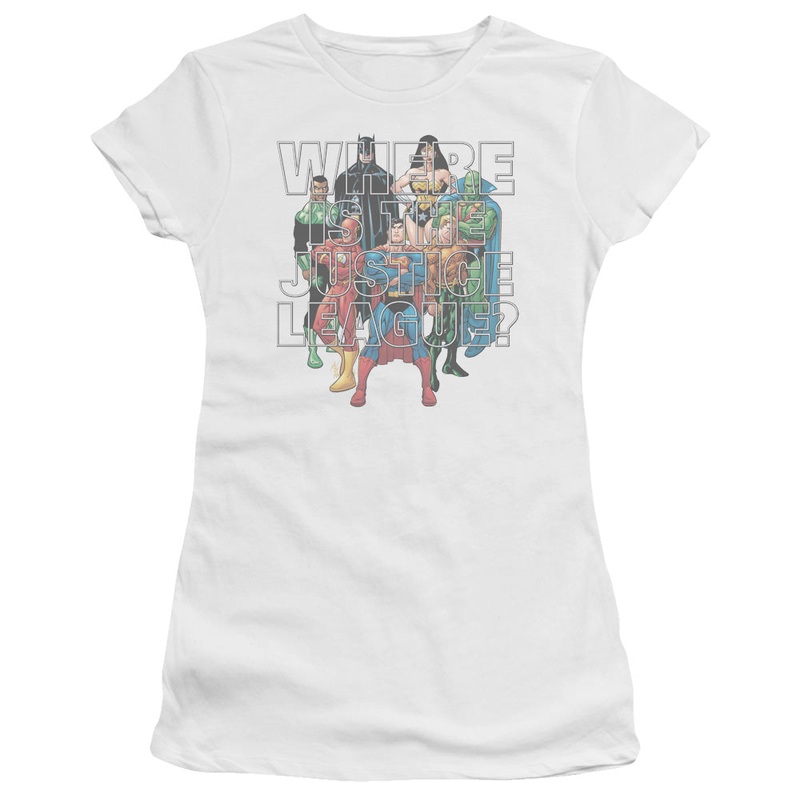 Jla - Classified #1 Cover - Short Sleeve Junior Sheer - White T-shirt