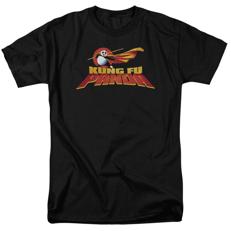 Kung Fu Panda - Logo - Short Sleeve Adult 18/1 - Black T-shirt