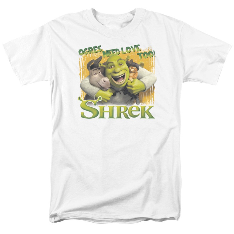 Shrek - Ogres Need Love - Short Sleeve Adult 18/1 - White T-shirt