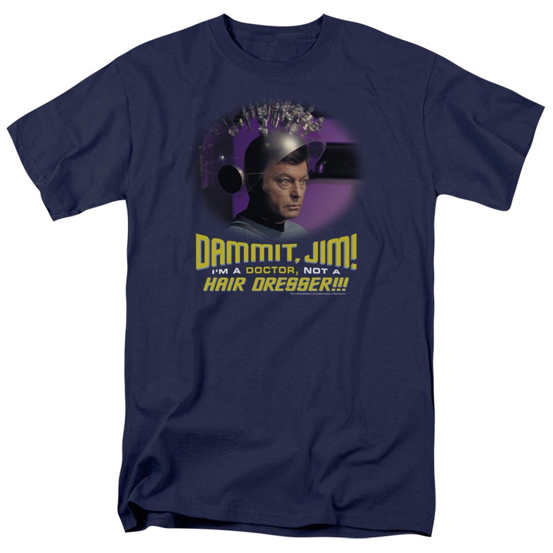 Star Trek - Not A Hair Dresser - Short Sleeve Adult 18/1 - Navy T-shirt