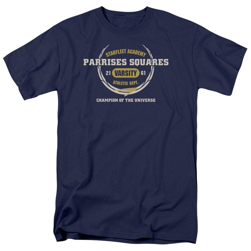Star Trek - Parrises Squares - Short Sleeve Adult 18/1 - Navy T-shirt