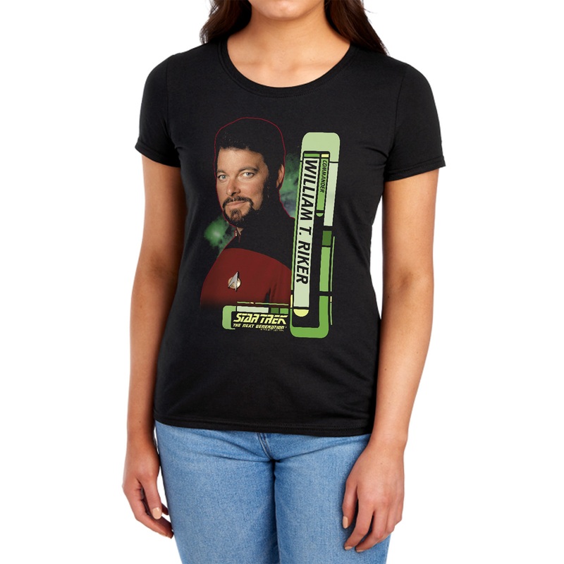 Star Trek - Riker - Short Sleeve Womens Tee - Black T-shirt