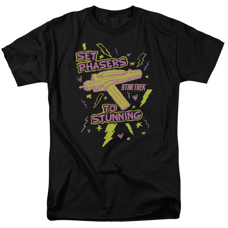 Star Trek - Set Phasers - Short Sleeve Adult 18/1 - Black T-shirt