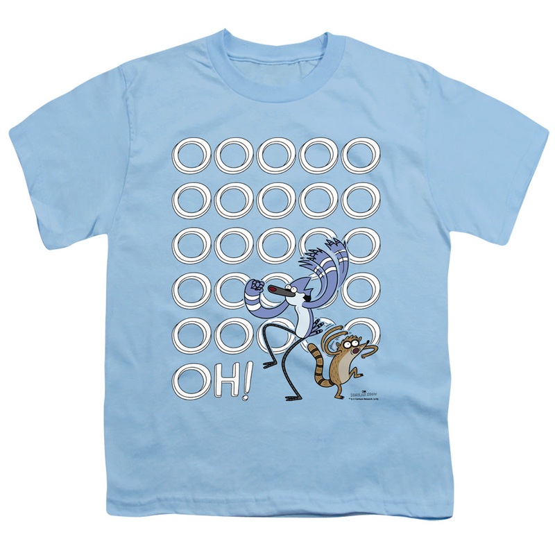 The Regular Show - Oooooh - Short Sleeve Youth 18/1 - Light Blue T-shirt