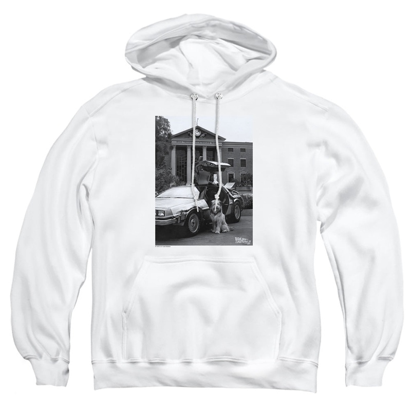 Back To The Future Ii - Einstein - Adult Pull-over Hoodie - White