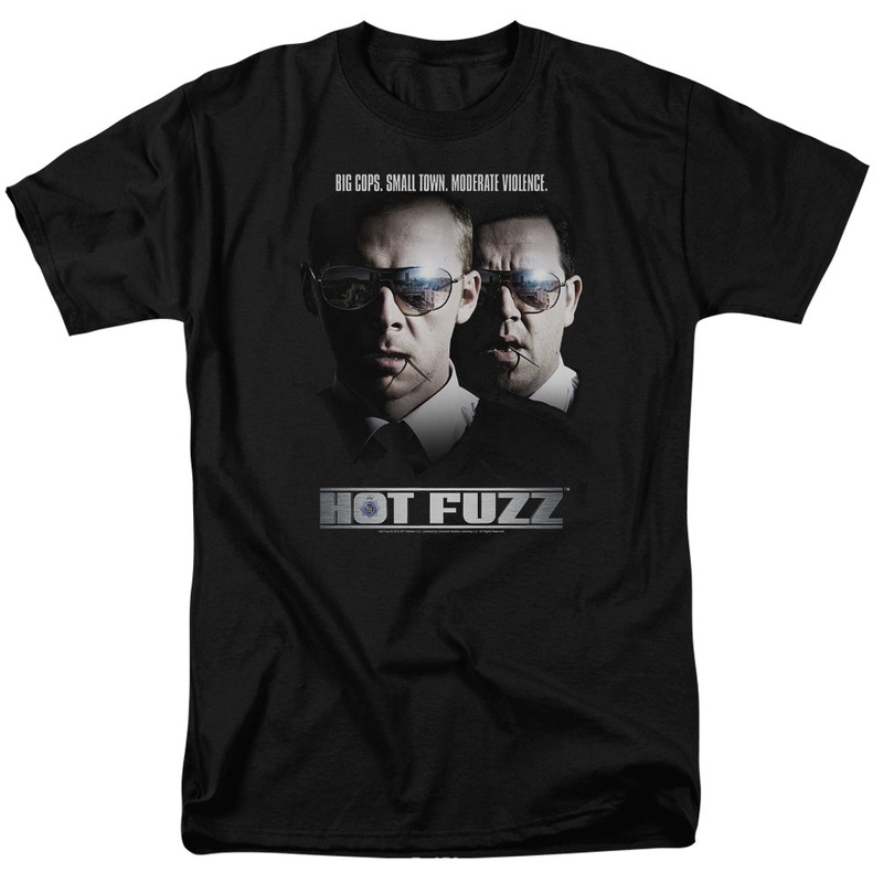 Hot Fuzz - Big Cops - Short Sleeve Adult 18/1 - Black T-shirt
