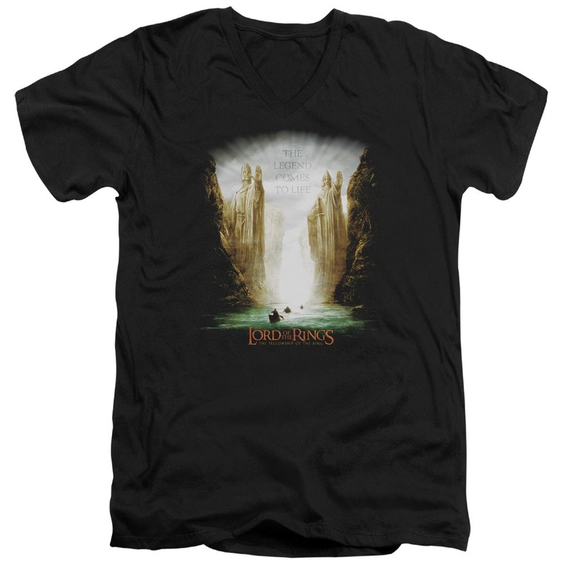 Lor - Kings Of Old - Short Sleeve Adult V-neck - Black T-shirt
