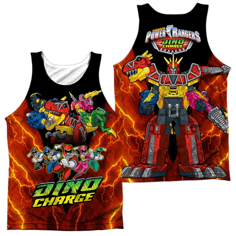Power Rangers - Zord Power (Front/back Print) - Adult 100% Poly Tank Top - White