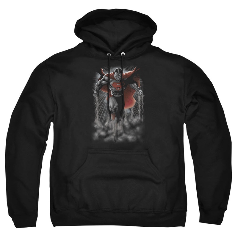 Superman - Above The Clouds - Adult Pull-over Hoodie - Black