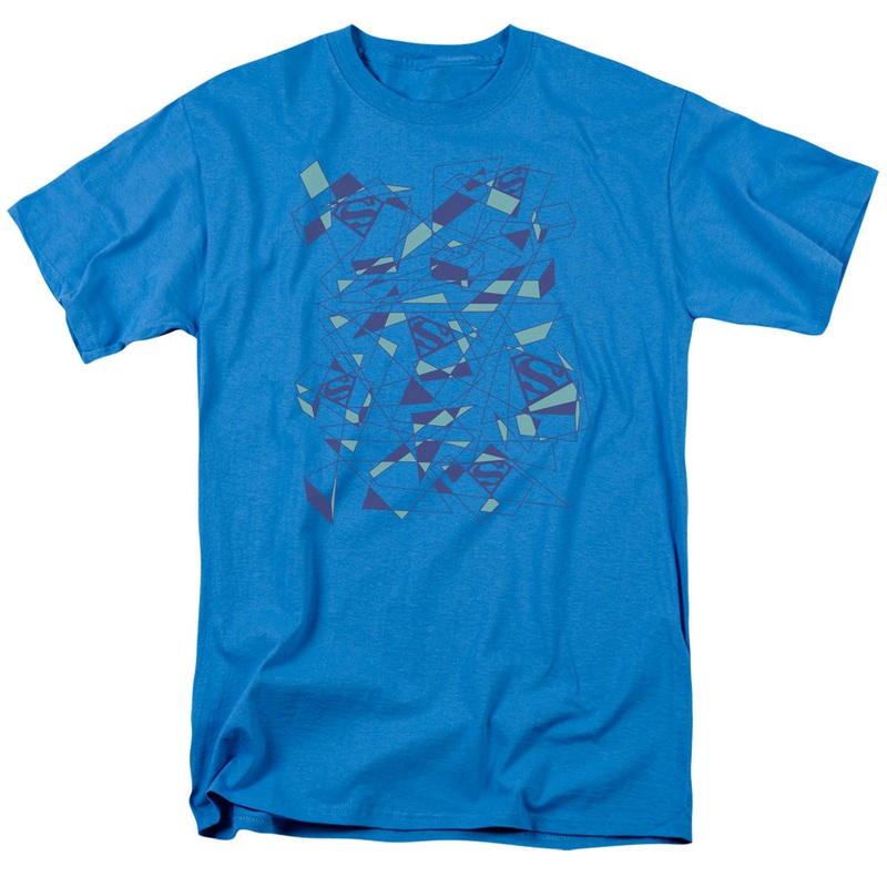 Superman - Geo Scribbles - Short Sleeve Adult 18/1 - Turquoise T-shirt