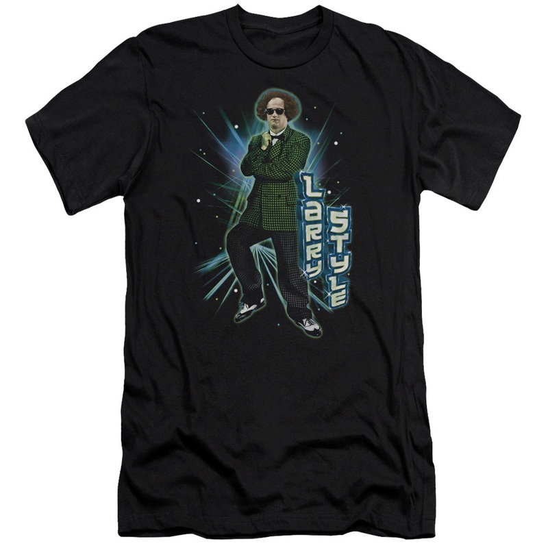 Three Stooges - Larry Style-premuim Canvas Adult Slim Fit 30/1 - Black