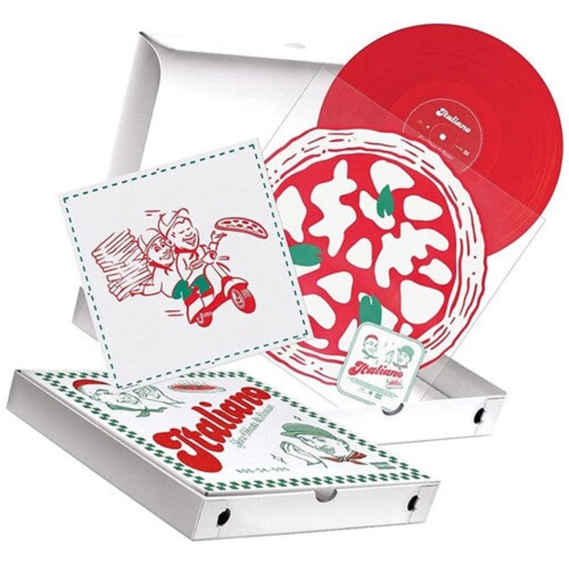Sfera Ebbasta/ Rvssian - Italiano - Red Vinyl, Pizza Box Packaging