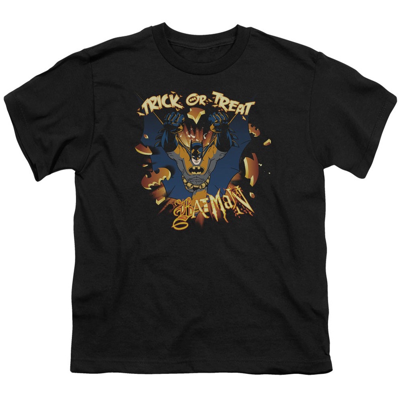 Batman - Pumpkin Burst - Short Sleeve Youth 18/1 - Black T-shirt