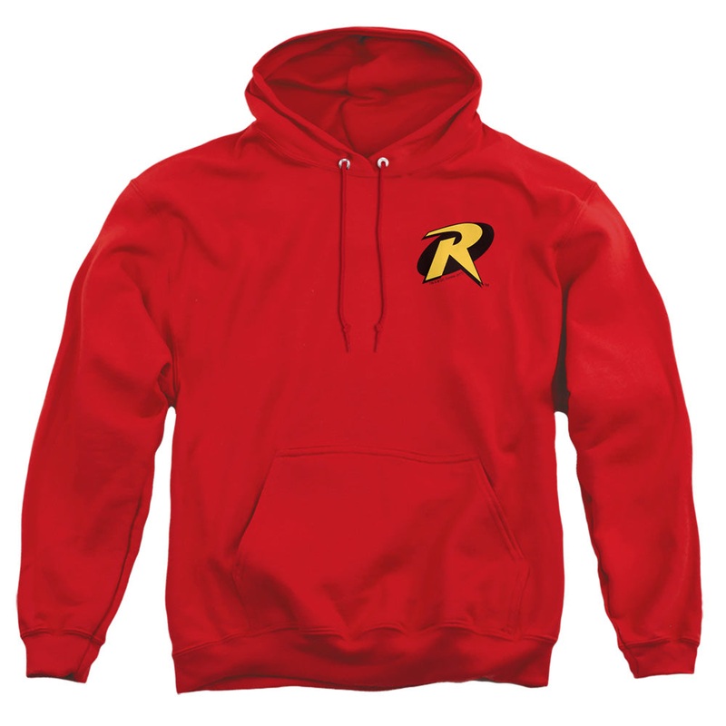 Batman - Robin Logo - Adult Pull-over Hoodie - Red