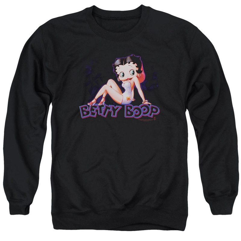Betty Boop - Glowing - Adult Crewneck Sweatshirt - Black