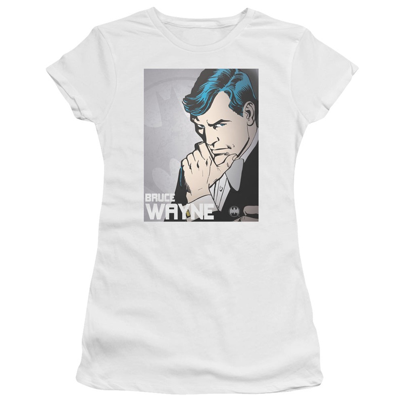 Dc - Bruce Wayne - Short Sleeve Junior Sheer - White T-shirt