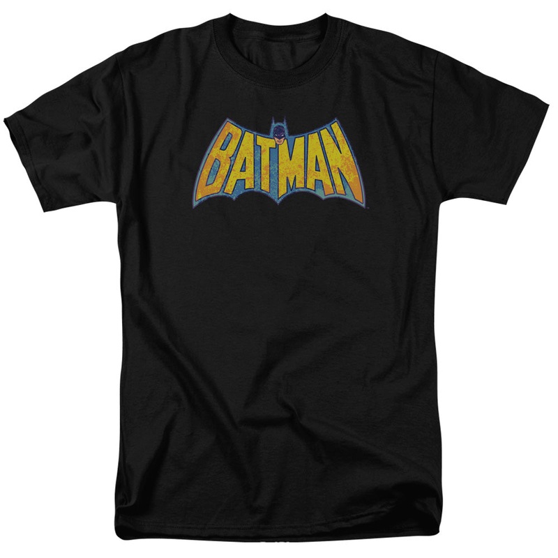 Dco - Batman Neon Distress Logo - Short Sleeve Adult 18/1 - Black T-shirt