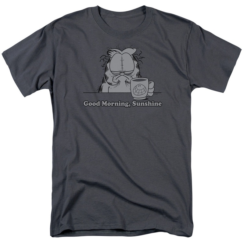 Garfield - Good Morning Sunshine - Short Sleeve Adult 18/1 - Charcoal T-shirt