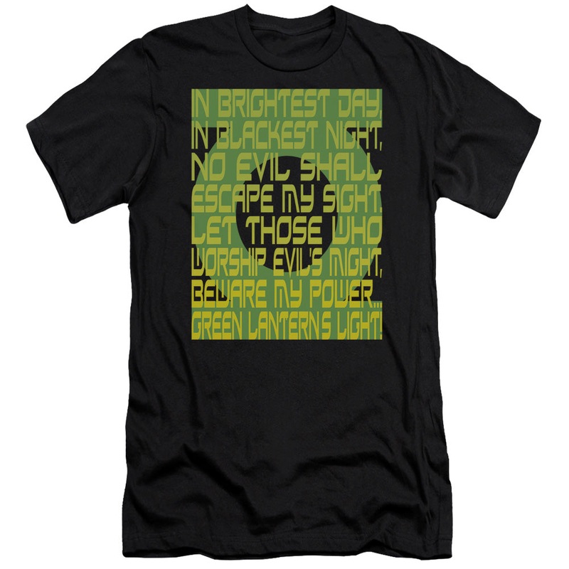 Green Lantern - Green Lantern Oath-premuim Canvas Adult Slim Fit 30/1 - Black