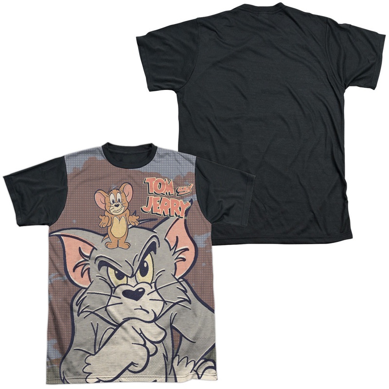 Tom And Jerry - Up To No Good - Short Sleeve Adult White Front Black Back   - White T-shirt