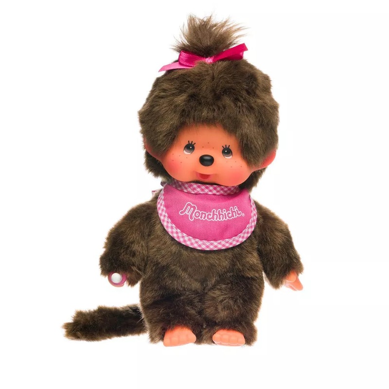 Monchhichi Girl with Pink Bib